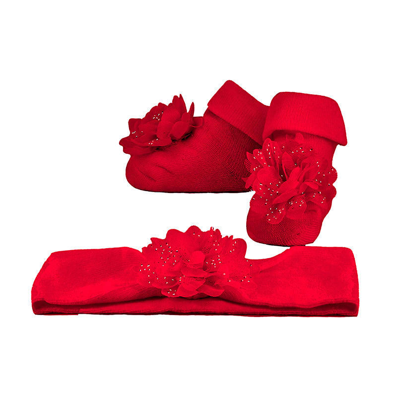 Mayoral Baby Girl Red Headband & Socks Gift Set