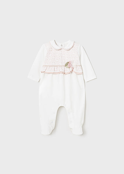 Mayoral Baby Girl Pink & White Bib Set