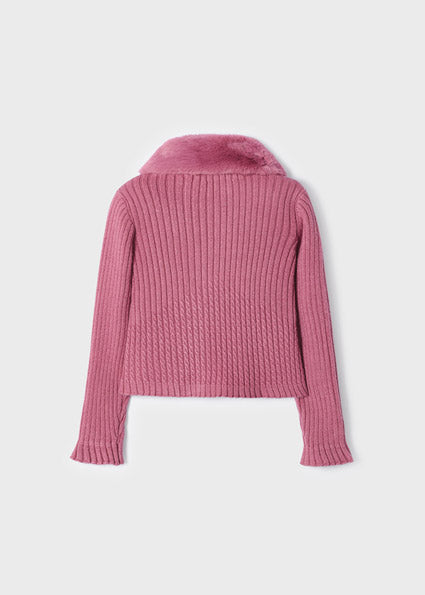 Mayoral Girls Pink Knit Cardigan