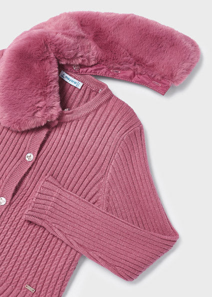 Mayoral Girls Pink Knit Cardigan