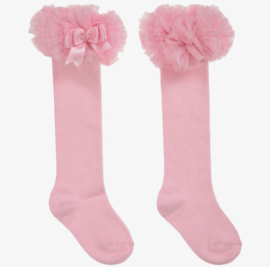 Caramelo Kids Baby Girl Knee High Tutu Socks Pink, Camel, Red or Black 0-6m