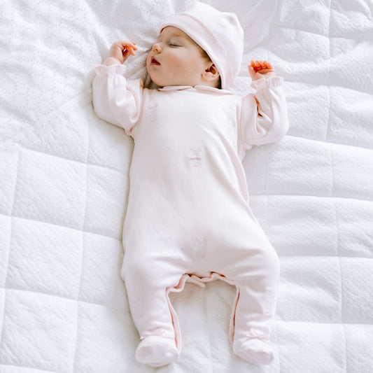Emile et Rose Kallie Baby Girl Pink Cotton Babygrow & Hat Set
