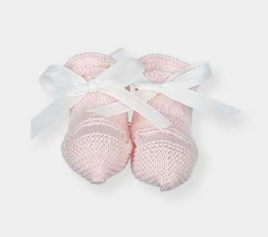 Mac Ilusion Knitted Baby Booties Pink, White, Blue or Cream