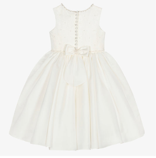 Sarah Louise Girls Ivory Lace & Satin Occasion Dress