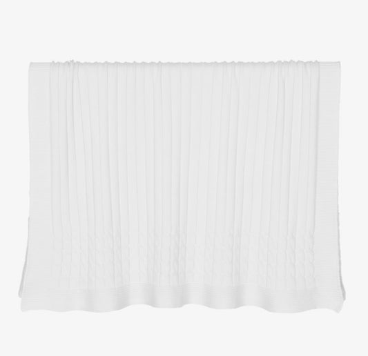 Emile et Rose Unisex White Knitted Baby Blanket