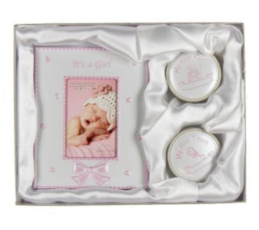 Baby Photoframe, First Curl, First Tooth Keepsake Gift Set