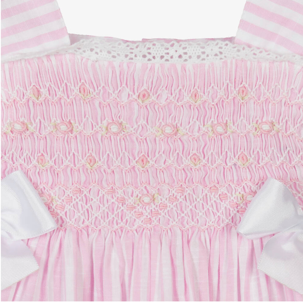 Pretty Originals Girls Pink Stripe Dress Set
