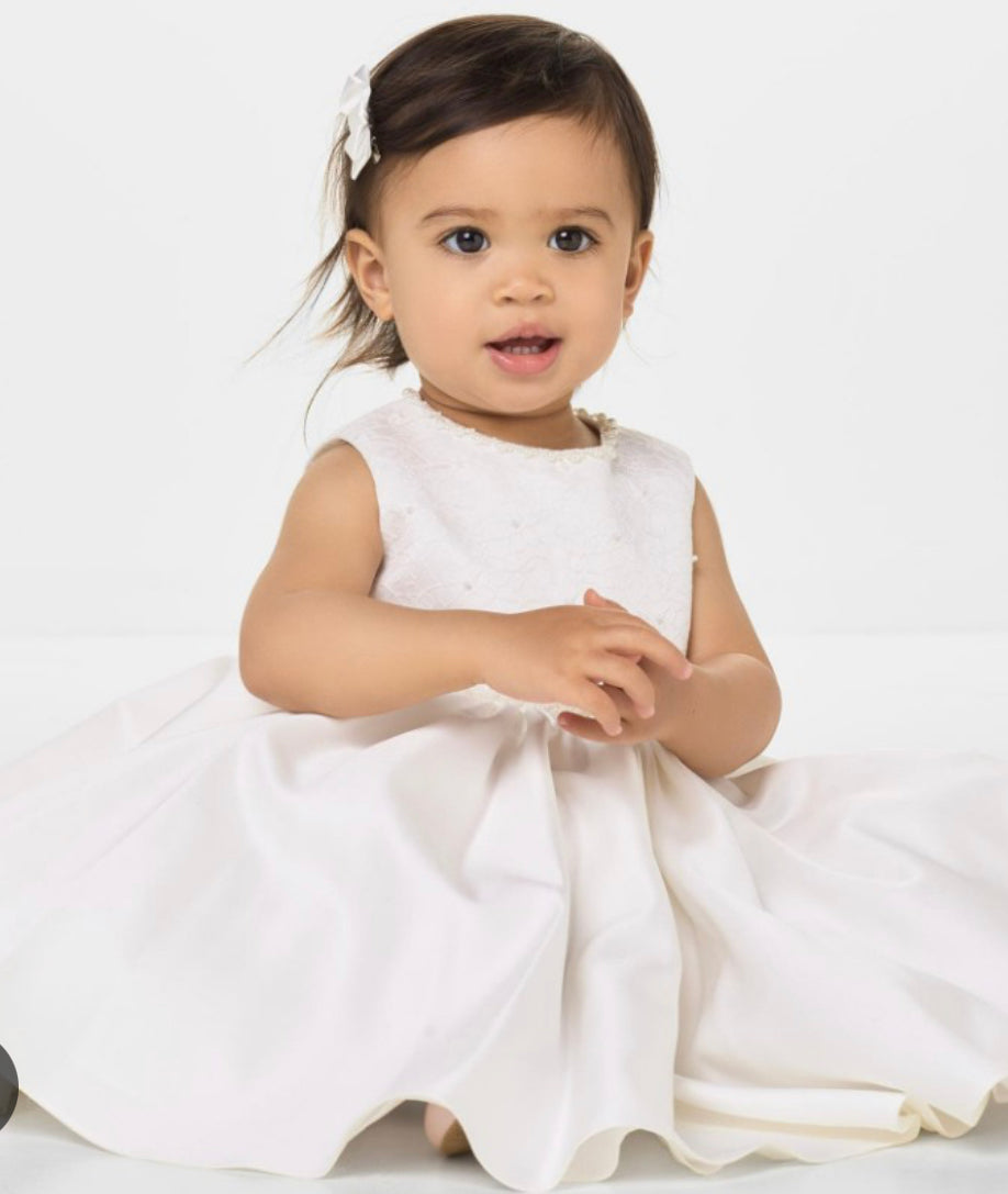 Sarah Louise Girls Ivory Lace & Satin Occasion Dress