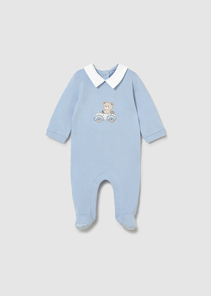 Mayoral Baby Boy Blue & Ivory Teddy Bear Babygrows