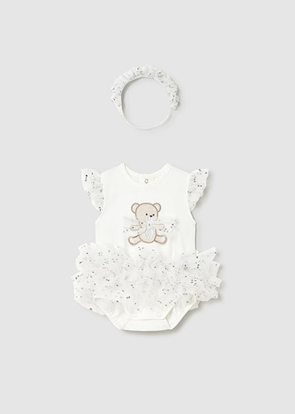 Mayoral Baby Girl Ivory Cotton & Tulle Outfit Set