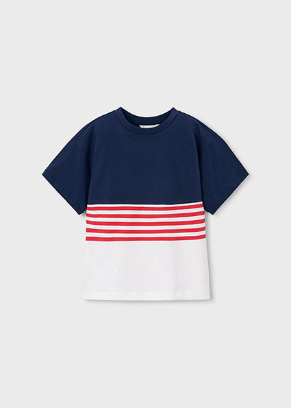 Mayoral Boys Navy & White Cotton Shorts 3 Piece Set