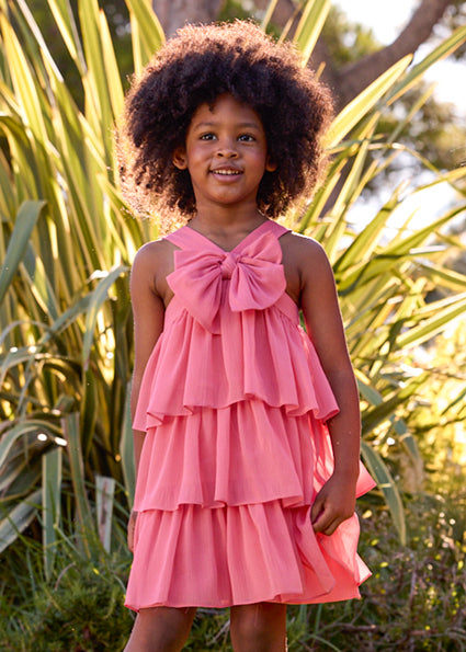 Mayoral Girls Pink Tiered Dress