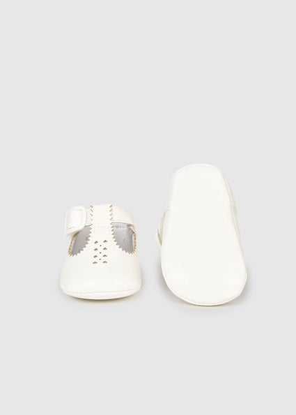 Mayoral Baby White T Bar Pram Shoes