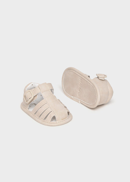Mayoral Baby Beige Faux Leather Pre Walker Sandals