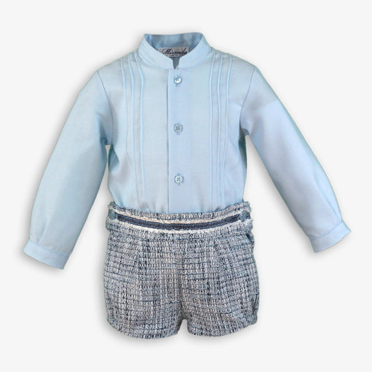 Miranda Baby Boy Blue Tweed Shorts Set