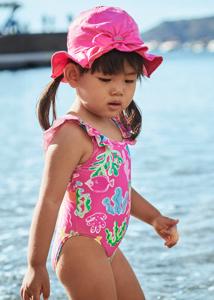 Mayoral Girls Pink Sea Print Swimming Costume