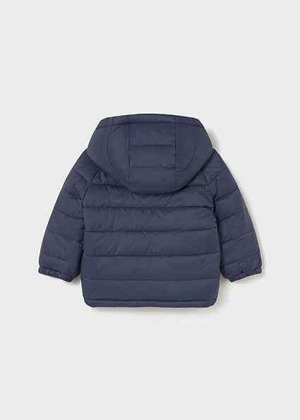 Mayoral Boys Reversible Navy & Beige Hooded Coat