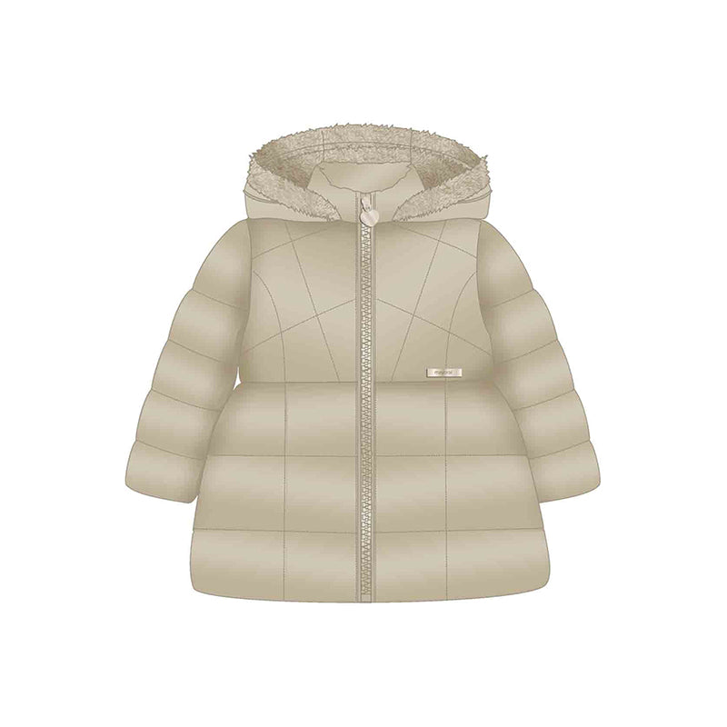 Mayoral Girls Beige Hooded Coat