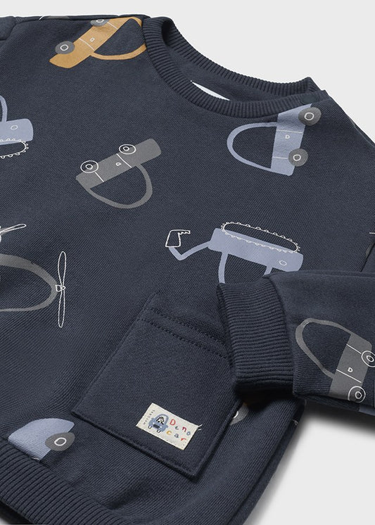 Mayoral Baby Boy Navy Car Motif Tracksuit