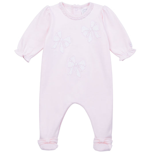 Emile et Rose Hope Baby Girl Pink Babygrow with Bow Pattern