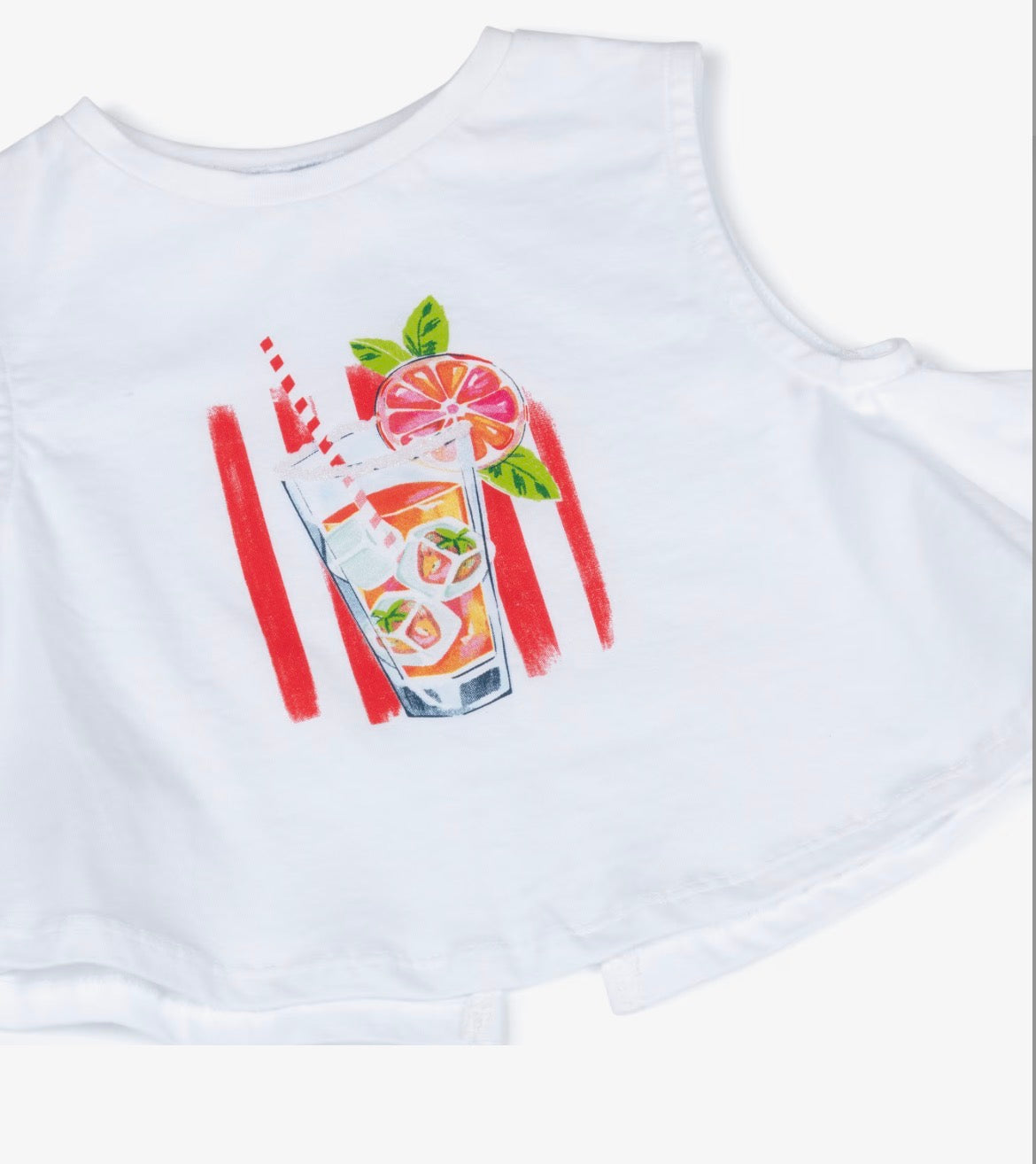 Mayoral Girls Red & White Cotton Shorts Set