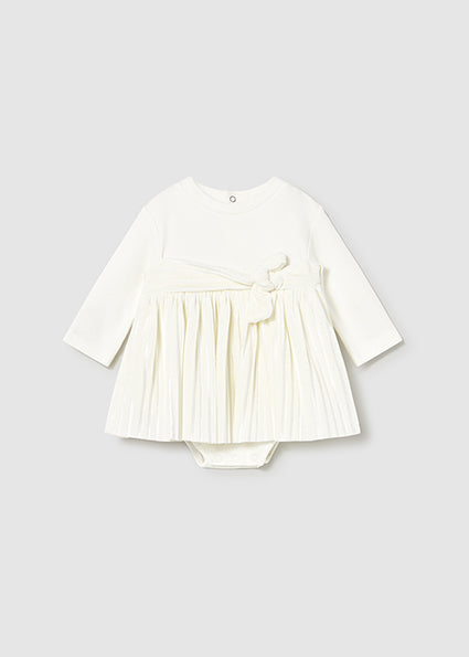 Mayoral Baby Girl Ivory Pleated Dress