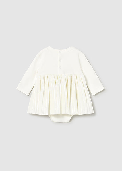 Mayoral Baby Girl Ivory Pleated Dress