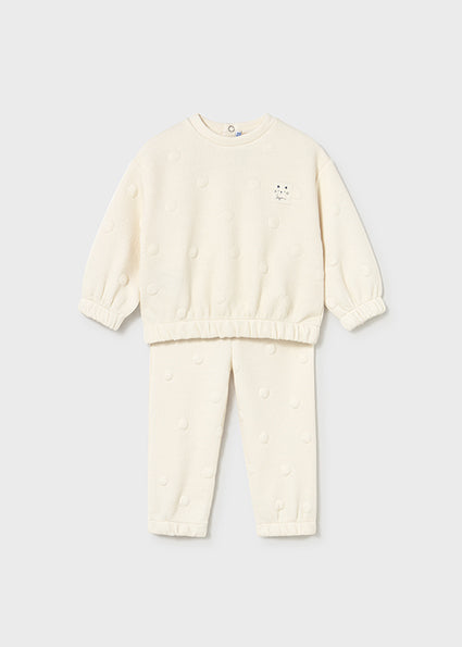 Mayoral Girls Ivory Polka Dot Tracksuit