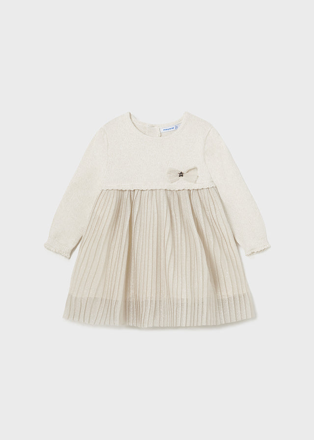 Mayoral Girls Ivory Pleated Skirt Dress