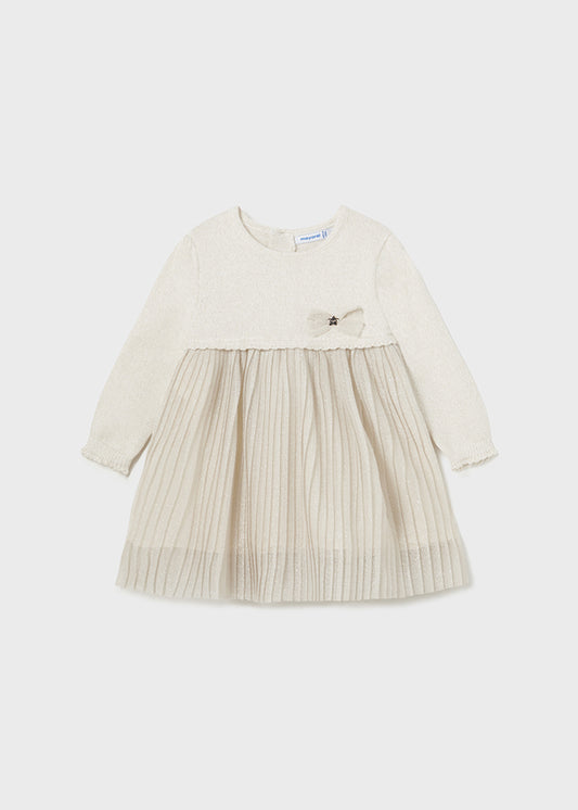 Mayoral Girls Ivory Pleated Skirt Dress