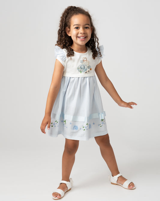 Caramelo Kids Girls Blue Motif Dress