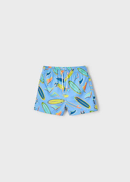 Mayoral Boys Blue Surfboard Print Swim Shorts