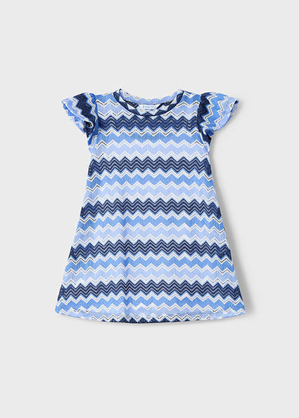 Mayoral Girls Blue Zigzag Dress
