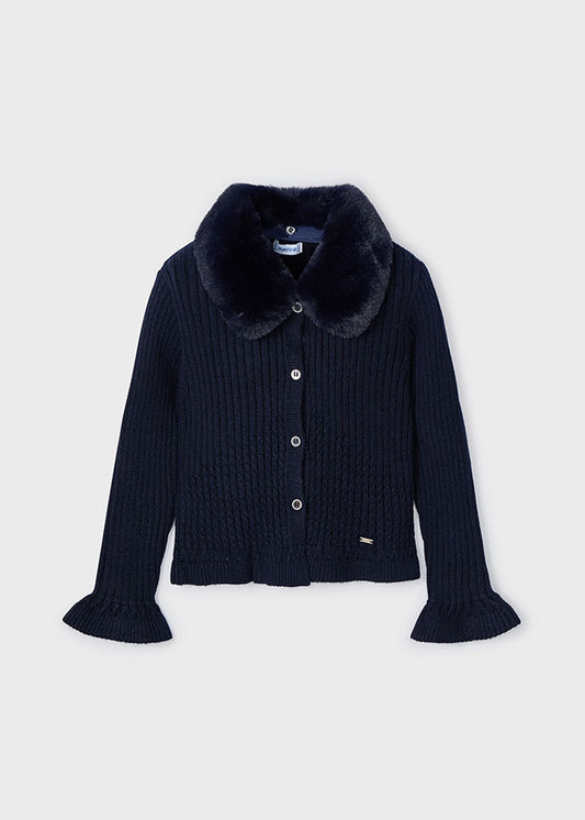 Mayoral Girls Navy Knit Cardigan