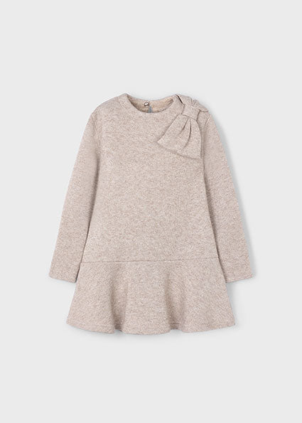 Mayoral Girls Beige Dress with Bow