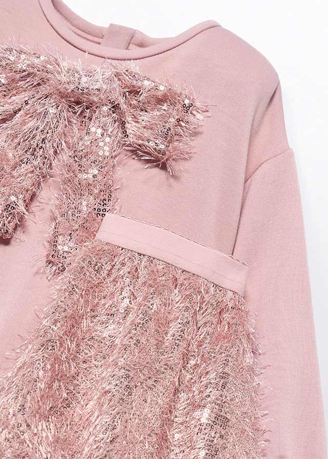 Abel & Lula Girls Pink Sequin Fringe Skirt Set