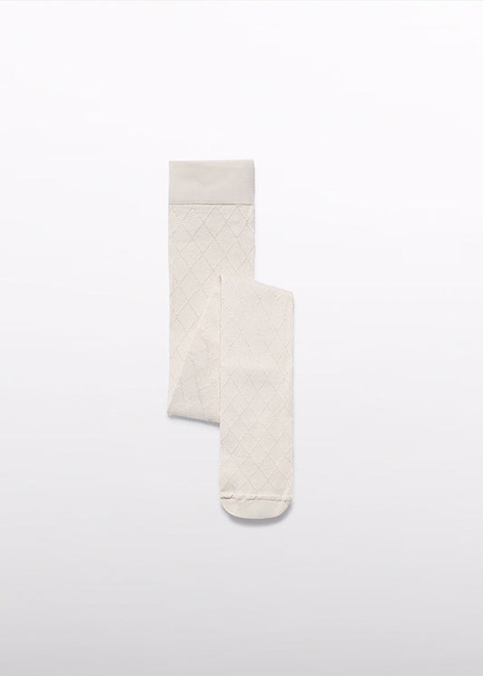 Abel & Lula Girls IvoryTights with Silver Thread