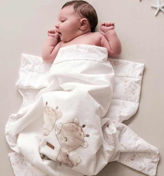 Minibanda Unisex Beige & Ivory Baby Blanket