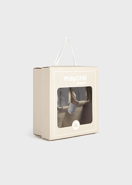 Mayoral Beige T-bar Pram Shoes