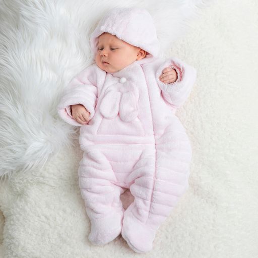 Emile et Rose Alison Baby Girl Velour Baby Pramsuit