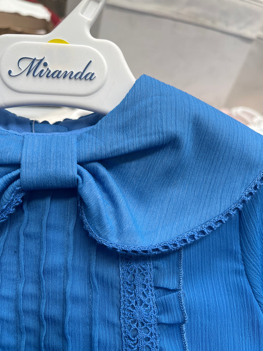 Miranda Girls Blue Pleated Dress