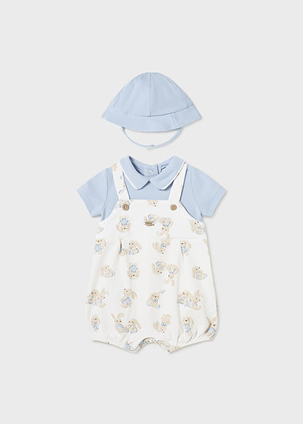 Mayoral Baby Boy Bunny Print Romper & Hat Set