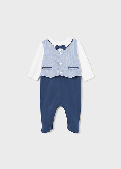 Mayoral Baby Boy Blue & White Babygrow