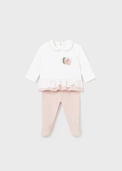 Mayoral Baby Girl Pink & White Bib Set