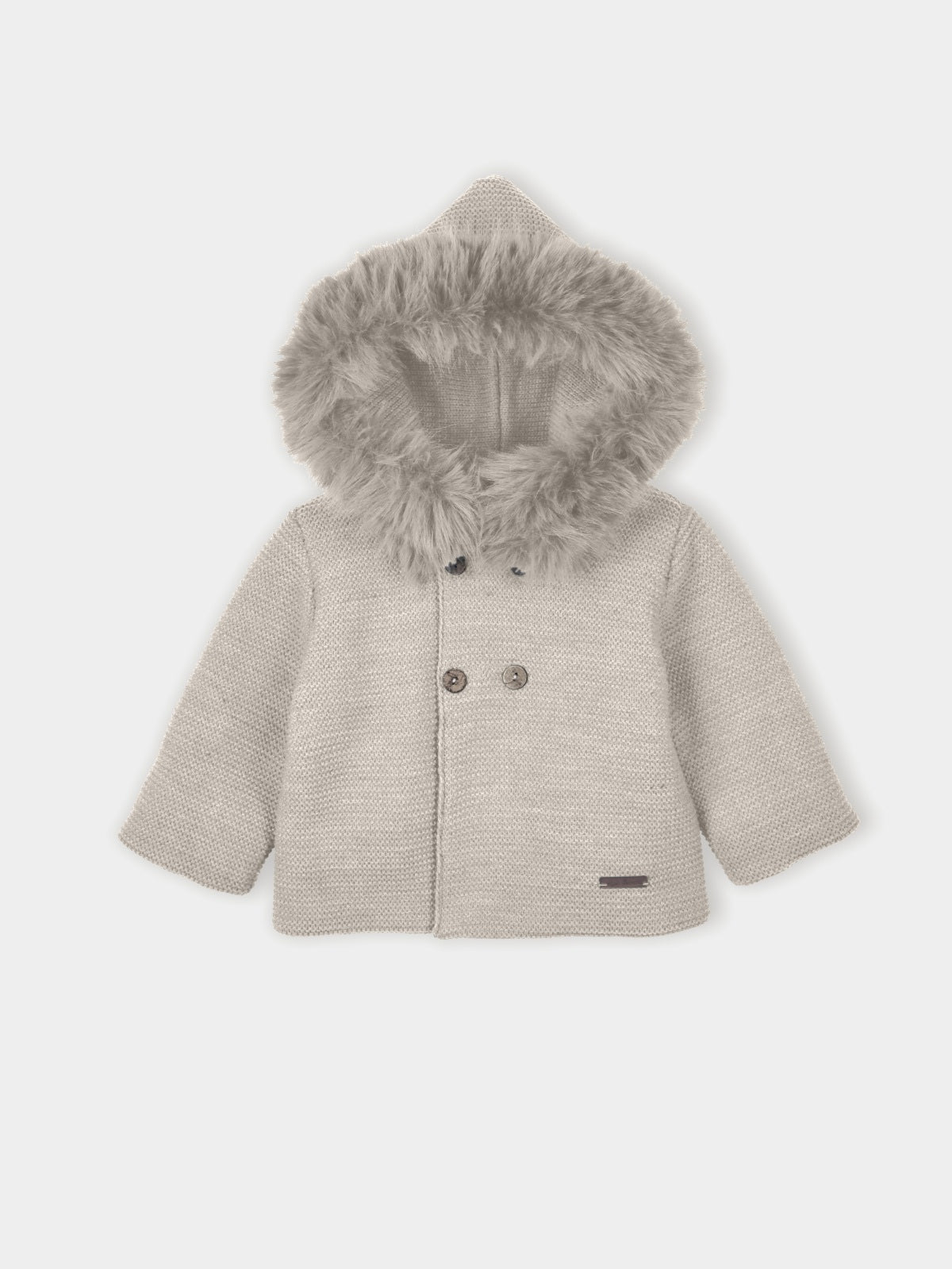 Mac Ilusion Unisex Baby Beige Knit Hooded Jacket