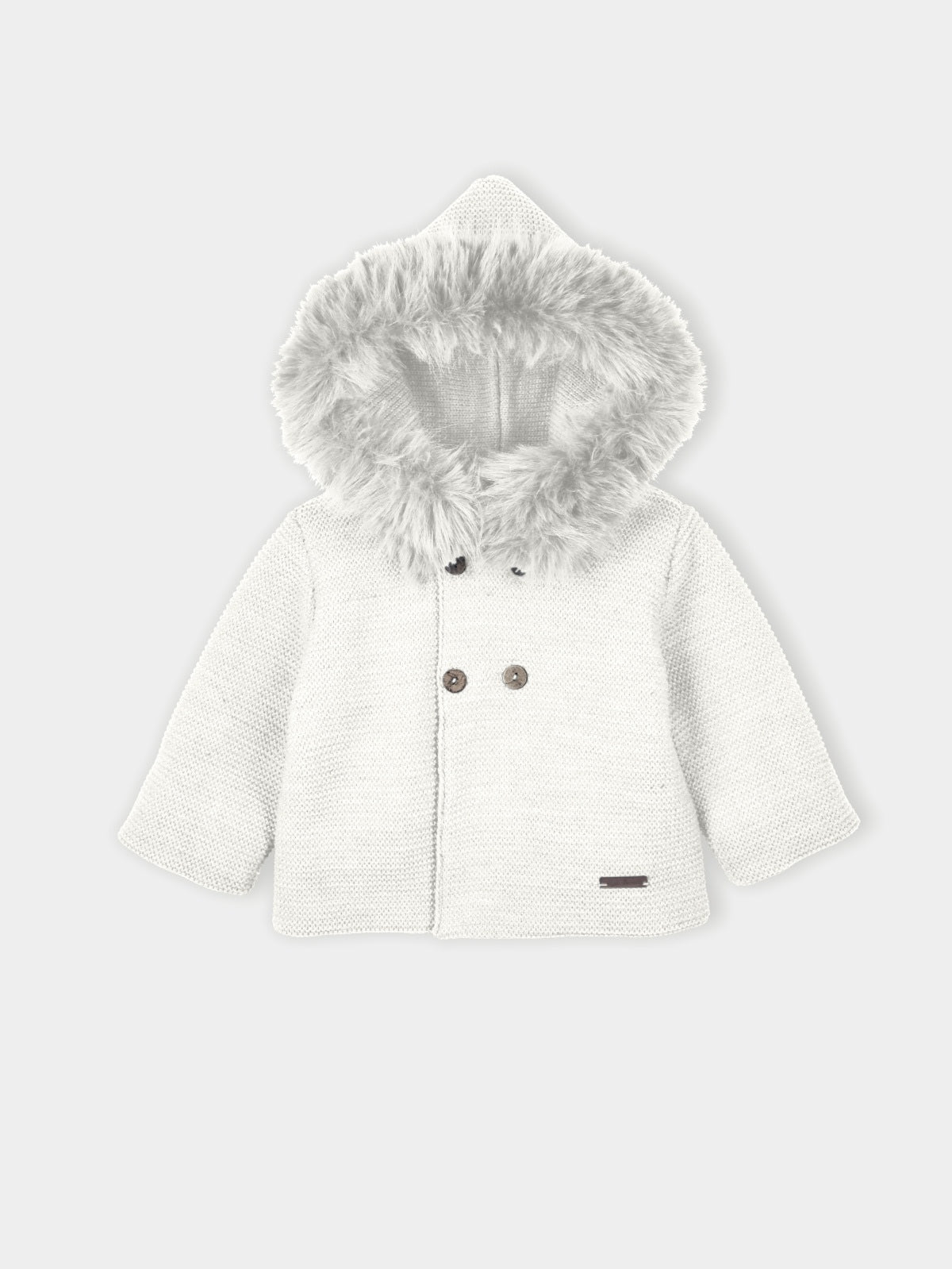 Mac Ilusion Baby Ivory Knit Hooded Jacket