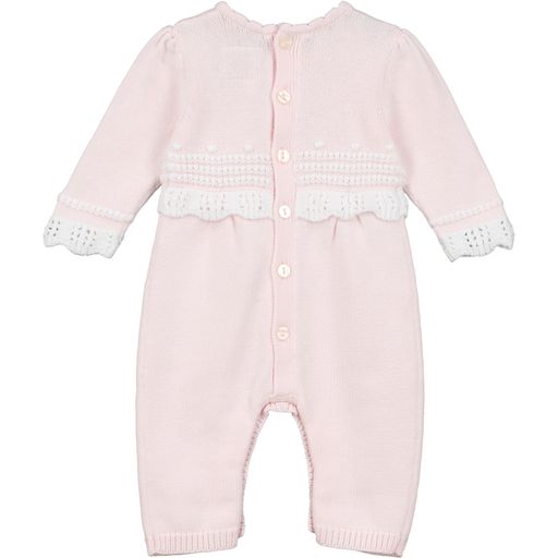 Emile et Rose Elise Baby Girl Pink Knitted Romper Hat Set