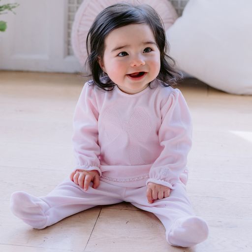 Emile et Rose Ella Baby Girl Velour 2 Piece