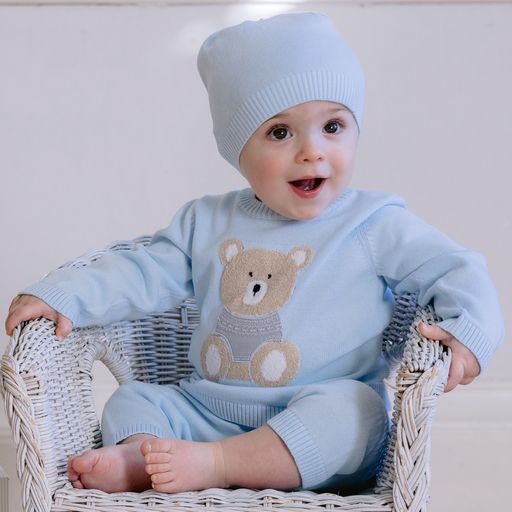 Emile et Rose Enzo Baby Boy Blue Teddy Knitted Set – Little Darlings Closet