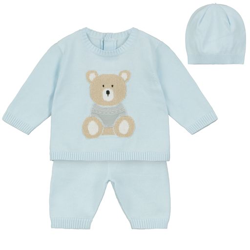 Emile et Rose Enzo Baby Boy Blue Teddy Knitted Set